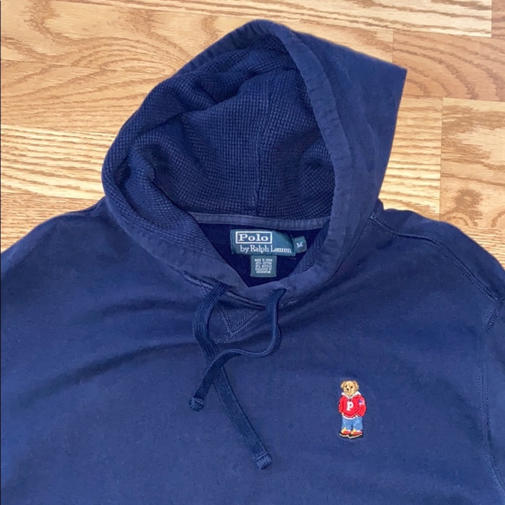 Polo Bear Preppy Navy Blue Hooded Sweatshirt